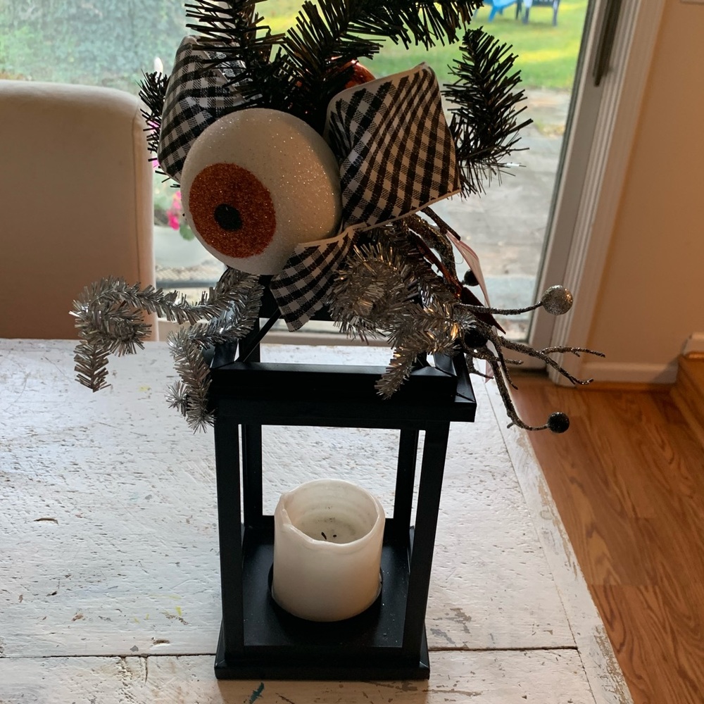 Halloween evil eye candle lantern decor handmade - Picture 2 of 9